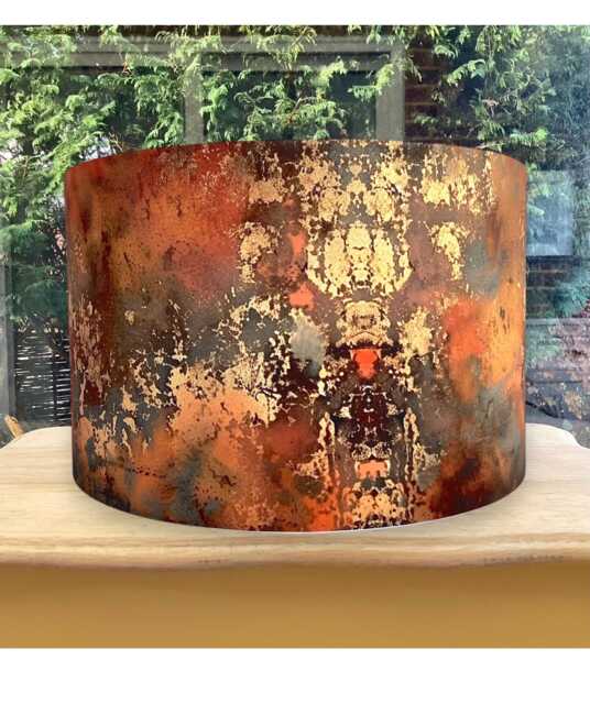 Rust Distressed Lampshade Copper Bedside Table Lamp Shade Ceiling Home Decor