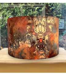 Rust Distressed Lampshade Copper Bedside Table Lamp Shade Ceiling Home Decor