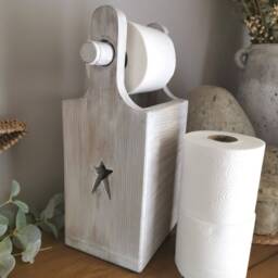 Toilet Roll Holder, Quirky Loo Roll, Wooden Rack, Bathroom Accessories, Heart Star Accessories - thumbnail 2