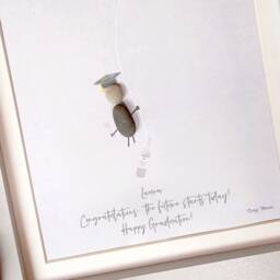 Personalised Graduation Pebble Picture - Framed Art Gift University - thumbnail 3