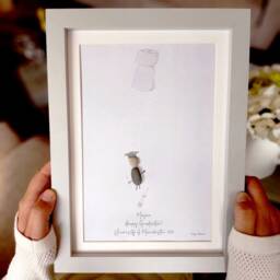Personalised Graduation Pebble Picture - Framed Art Gift University - thumbnail 1