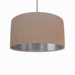 Hazelnut Brown Lampshade in Linen With Silver Lining