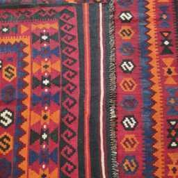 Handmade Afghan Kilim Rug, Artisan Red Geometric Design Flatweave 312x198 cm - thumbnail 3