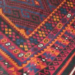 Handmade Afghan Kilim Rug, Artisan Red Geometric Design Flatweave 312x198 cm - thumbnail 4
