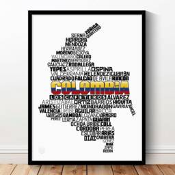Colombia National Soccer Team Poster - James Rodriguez, Falcao, Yepes, Valderrama... Colombian Football Gift - thumbnail 1