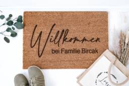 Housewarming Gift Personalized - Coir Doormat With Family Name, Wedding Or New Home Gift, Indoor Welcome Mat Laser Engraved - thumbnail 1
