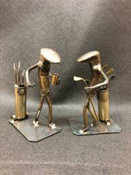 Golf Bag - Metal Art Figurine Railroad Spike Art Golf Caddy Gift - thumbnail 1