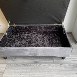 Handmade Chesterfield Ottoman Footstool Coffee Table in Plush Soft Velvet With Storgae Gas Lift - thumbnail 2