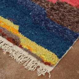 Custom Moroccan Berber Rug Colorful Wool, Boho Geometric Carpet - thumbnail 2