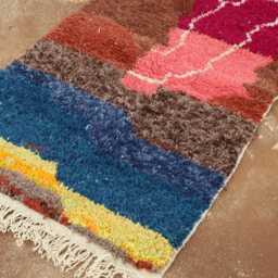 Custom Moroccan Berber Rug Colorful Wool, Boho Geometric Carpet - thumbnail 4