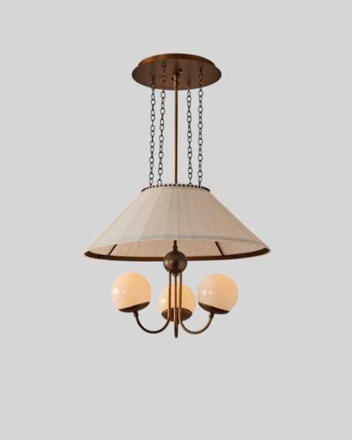 1950's Mid-Century Modern Brass Chandelier-Pendant Light Sputnik Chandelier-Italian Ceiling Argillic Handmade Fixture - image 1