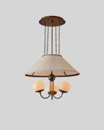 1950's Mid-Century Modern Brass Chandelier-Pendant Light Sputnik Chandelier-Italian Ceiling Argillic Handmade Fixture - thumbnail 1