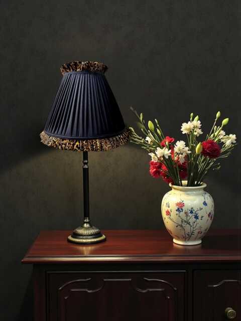 Traditional Leopard Print Ruffle Black Lampshade, Pleated Drum Shade, Made in The UK - Animal Fabric Lamp Shades - image 1