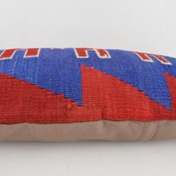 "Kilim Pillow, Wool Kilim Cousin From Anatolia , 30x60 cm, 12""x24" - thumbnail 3