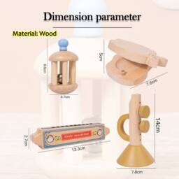 Personalised Wooden Musical Instruments Set, Children's Gifts, Wooden Instruments, Percussion Instruments, Wooden Rattles, Toy - thumbnail 4