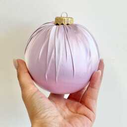 Handmade Satin Christmas Ball Ornament Green Holiday Decor - thumbnail 3