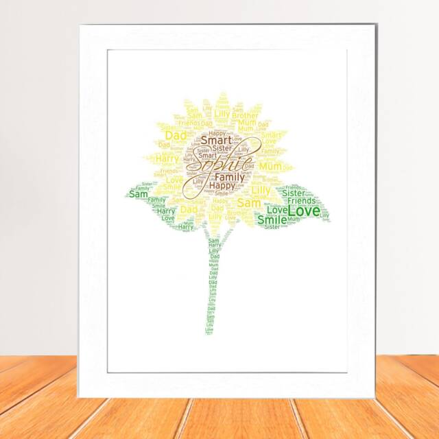 Personalized Sunflower Word Art Print - Birthday, Mother's Day Gift - image 1