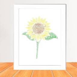 Personalized Sunflower Word Art Print - Birthday, Mother's Day Gift - thumbnail 1