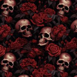 Gothic Floral Cushion Covers Skull Decor Cover - thumbnail 2