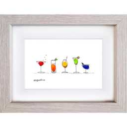 Sea Glass Cocktails Wall Art - Recycled Drink Decor Handmade Kitchen & Bathroom Artwork Gift For Mum, Valentines, Mothers Day - thumbnail 3