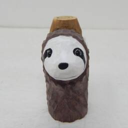 Sloth Wooden Figurine - Hand-Carved Mini Animal Sculpture Rustic Decor - thumbnail 3