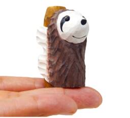 Sloth Wooden Figurine - Hand-Carved Mini Animal Sculpture Rustic Decor