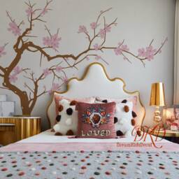 Nursery Wall Decals Tree Decal-Cherry Blossoms Tree Branch, Decorative Flowering Branch - thumbnail 2