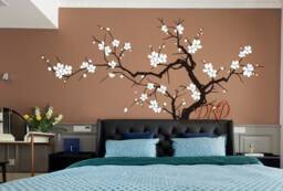 Nursery Wall Decals Tree Decal-Cherry Blossoms Tree Branch, Decorative Flowering Branch