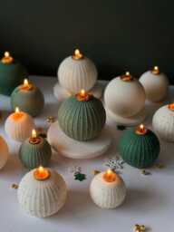 Hand-Painted Bauble Candle Soy Wax Christmas Ornament - thumbnail 1