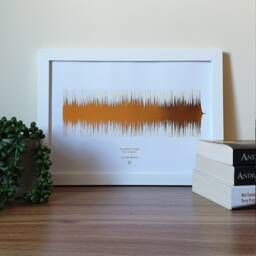 A4 Custom Metallic Soundwave Art, Favourite Song Personalised Copper, Silver, Gold Or Rose Sound Wave Foil Print - thumbnail 3