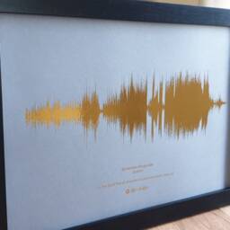 A4 Custom Metallic Soundwave Art, Favourite Song Personalised Copper, Silver, Gold Or Rose Sound Wave Foil Print - thumbnail 2
