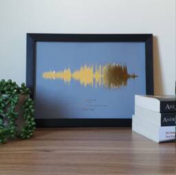 A4 Custom Metallic Soundwave Art, Favourite Song Personalised Copper, Silver, Gold Or Rose Sound Wave Foil Print - thumbnail 1