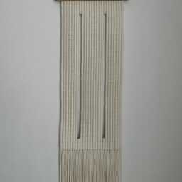 Minimalist Wall Art, Modern Fiber Contemporary Macrame With Oak Details, Neutral Japandi Artwork - thumbnail 4
