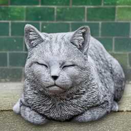 Sleeping Concrete Cat Sculpture Stone Kitten Statue Outdoor Pet Ornament Memorial Decor Handmade Kitty Figurine Cement Yard Art Gift - thumbnail 1