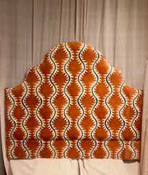 Bespoke Linwood Helter Skelter Velvet Headboard With Or Without Piping in A Range Of Shapes & Colours