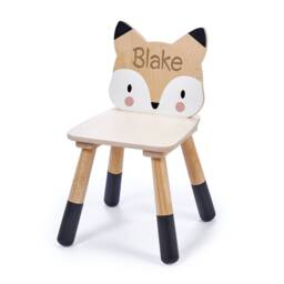 Personalised Wooden Fox Chair - Children's Woodland Furniture Custom Kids Toddler