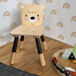Personalised Wooden Fox Chair - Children's Woodland Furniture Custom Kids Toddler - thumbnail 3