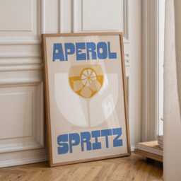 Aperol Spritz Print - Wall Art A3 A4 A5 Unframed Cocktail Bar Cart Drink Recipe Alcohol Pop - thumbnail 1