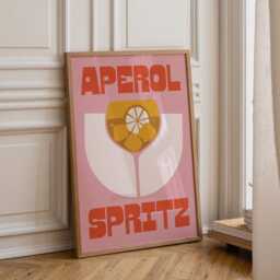 Aperol Spritz Print - Wall Art A3 A4 A5 Unframed Cocktail Bar Cart Drink Recipe Alcohol Pop - thumbnail 2