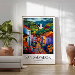 San Salvador Print, Travel Poster, El Caribbean North American Wall Art, Gift - thumbnail 3