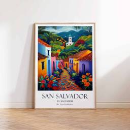 San Salvador Print, Travel Poster, El Caribbean North American Wall Art, Gift - thumbnail 2