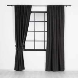 2 Panel Blackout Linen Look Curtains Thermal Privacy Drapes - thumbnail 3