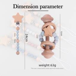 Personalised Sensory Toy Set, Rattle Toy, Newborn Gifts, Educational Toys, Montessori Wooden Baby Keepsake Rattle, Shower Gift - thumbnail 4