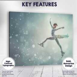 Elegant Figure Skater Winter Ice Dance Illustration Canvas Wall Art Print Decor Picture Ready To Hang - thumbnail 1