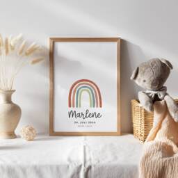 Guestbook Baptism Poster Rainbow Fingerprint - Decoration Souvenir Gift - thumbnail 3