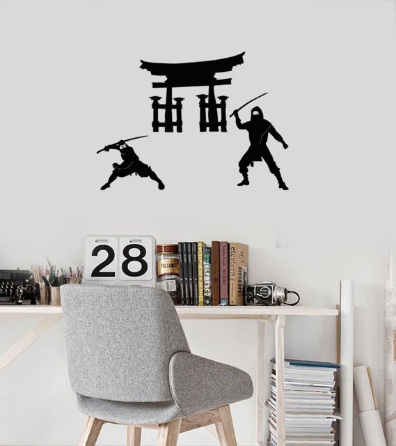 Japanese Ninja Vinyl Wall Decal Japan Gate Boy Room Decor Stickers Mural - #2647Di - image 1