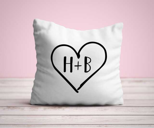 Couples Cushion, Love Heart Personalised Anniversary Gift, Gifts For Girlfriend Boyfriend - image 1