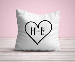 Couples Cushion, Love Heart Personalised Anniversary Gift, Gifts For Girlfriend Boyfriend - thumbnail 1