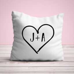 Couples Cushion, Love Heart Personalised Anniversary Gift, Gifts For Girlfriend Boyfriend - thumbnail 3