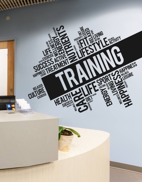 Fitness Training Wall Decal Inspirational Words, Motivation Art Se136 - image 1
